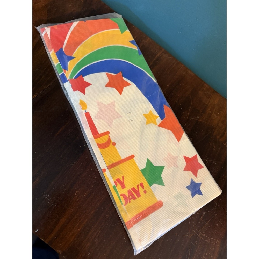 Vtg Ambassador Birthday Party Paper Table Cloth Cover
